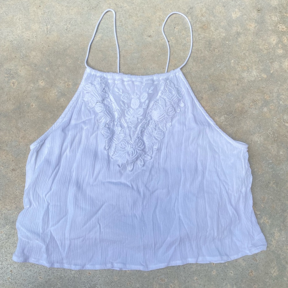 White cropped blouse